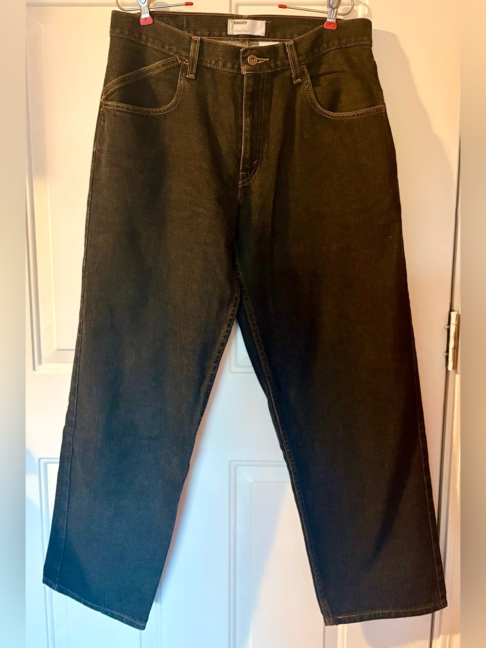 Vintage 90’s Levi’s Silver Tab Black Baggy Jeans 33” waist 32” length